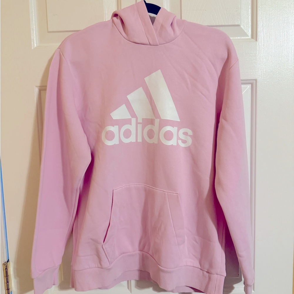 Adidas Light Pink Hoodie with White Logo